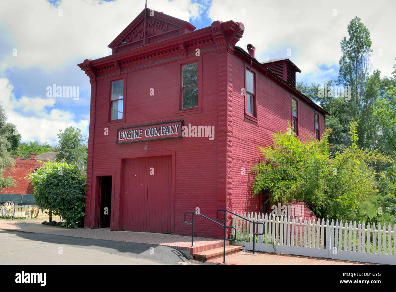 Firehouse presso la Columbia State Historic Park, California Gold Rush-città Foto Stock