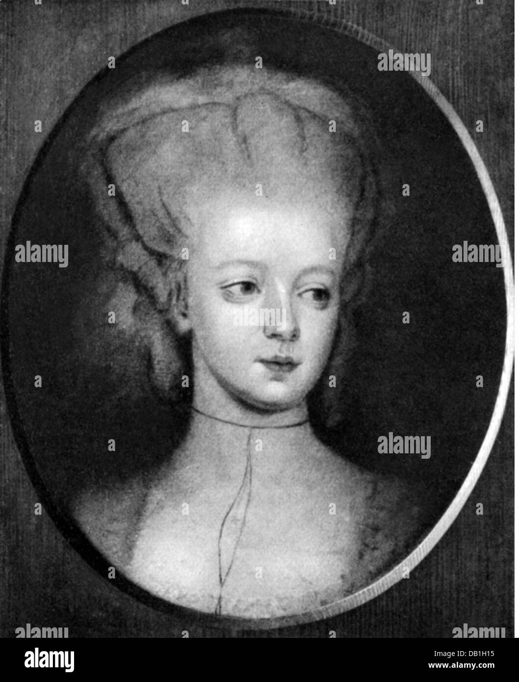Louise, 30.1.1757 - 14.2.1830, duchessa di Sassonia-weimar Eisenach 3.10.1775 - 14.7.1828, ritratto, dopo la verniciatura, circa 1777, artista del diritto d'autore non deve essere cancellata Foto Stock