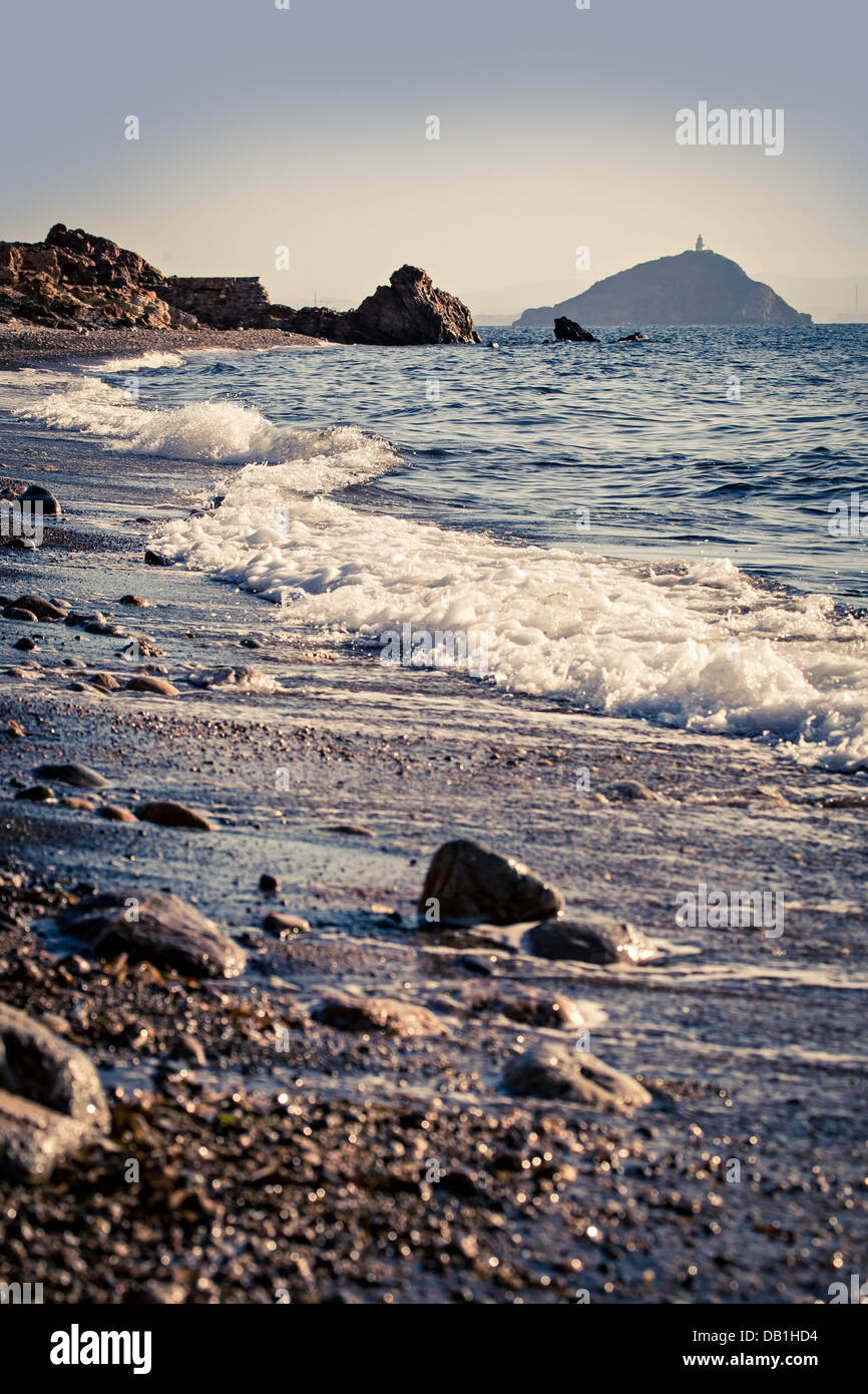 Topinetti spiaggia neer Rio Marina Isola d'Elba, Italia nel mese di agosto, 2011. Foto Stock