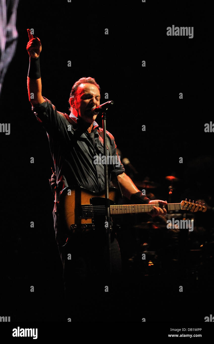 Bruce Springsteen concerto con la band E Street Band, in Capannelle Stadium. Unico concerto a Roma. Luglio 2013 Foto Stock