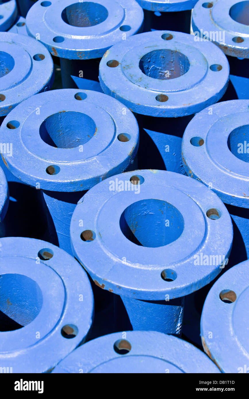Il blu di tubi di ferro come sfondo Foto Stock