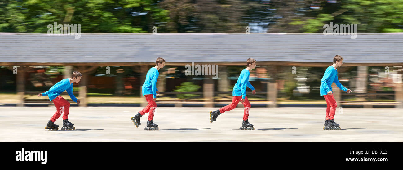 La guida con le lame del rullo Foto Stock