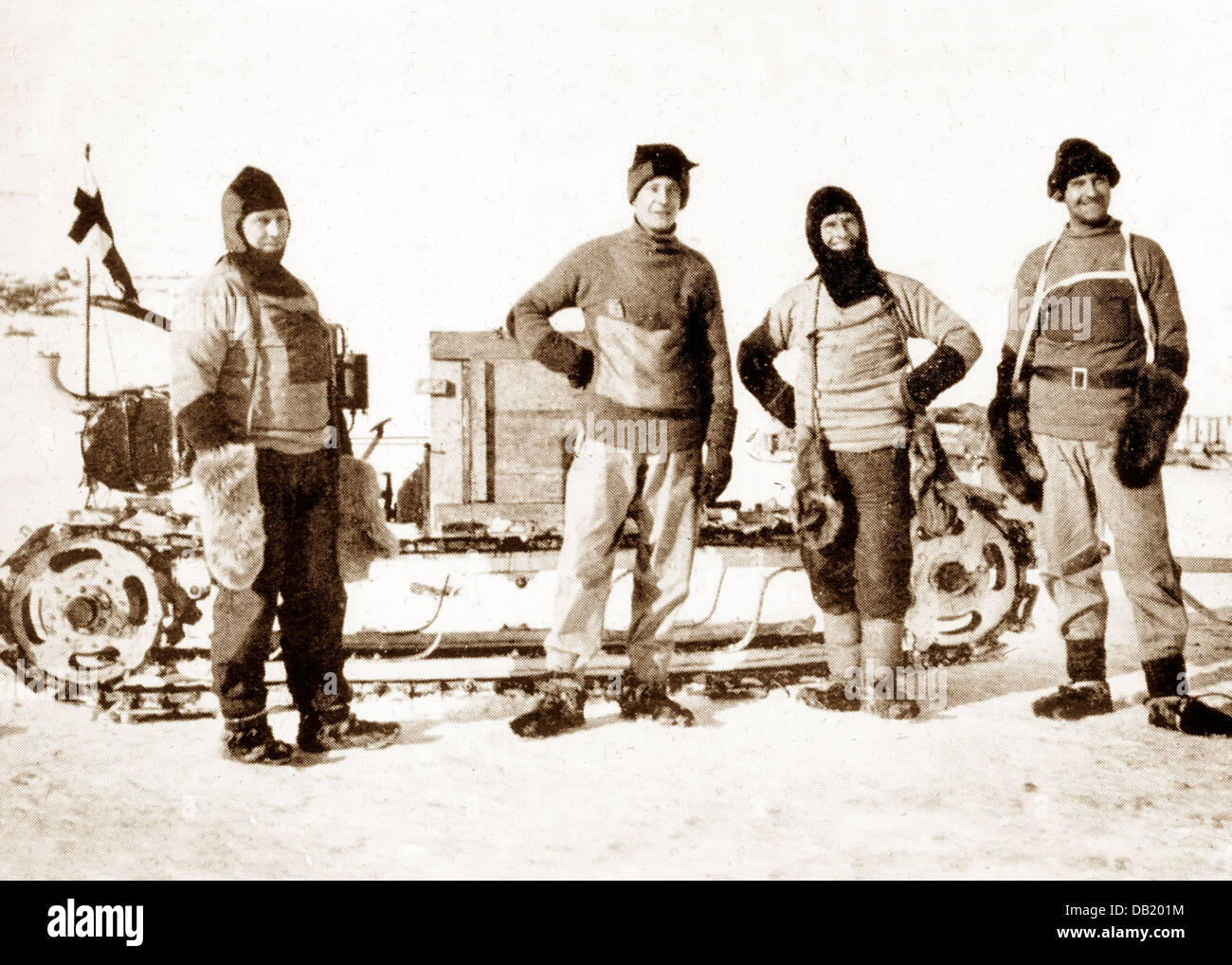 Scott spedizione in Antartide Evans Lashly giorno e Hooper nel mese di ottobre 1911 Foto Stock