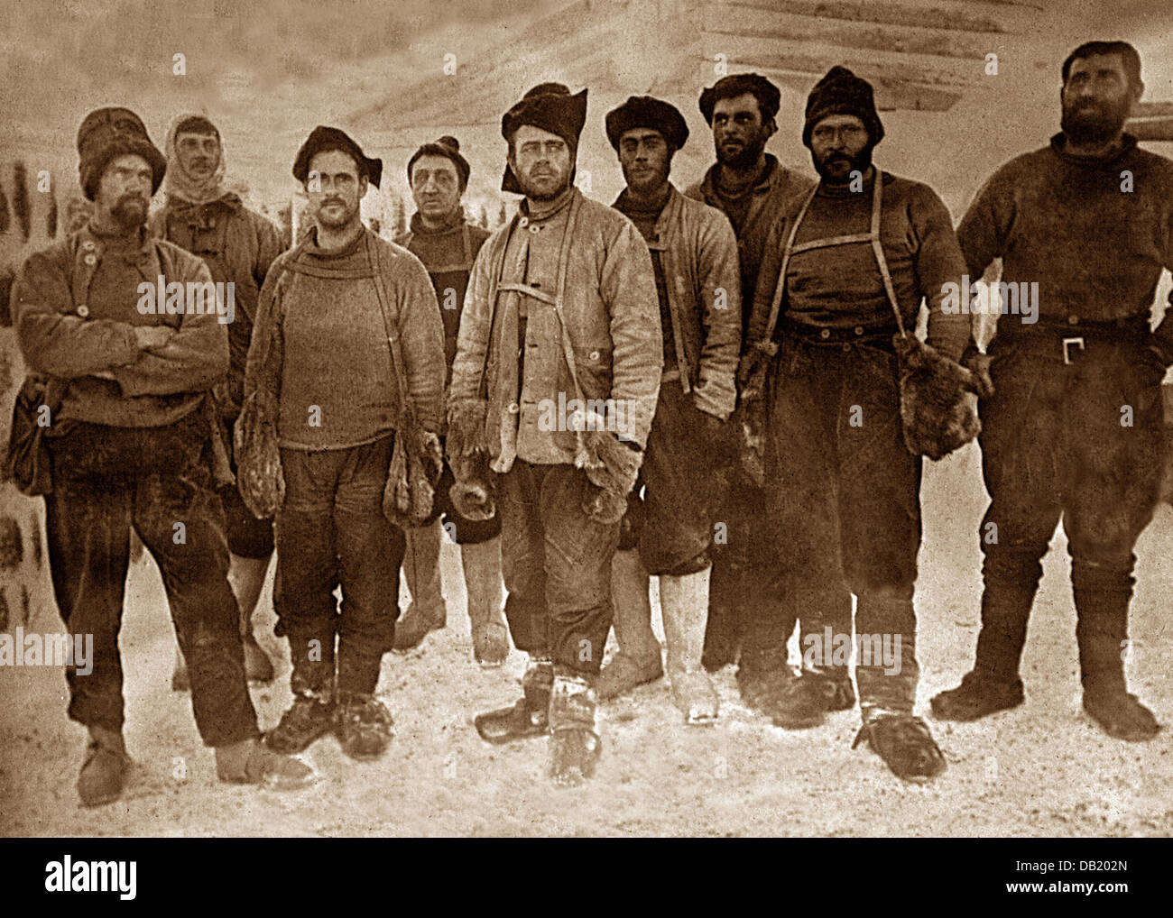 Scott spedizione in Antartide fotografia di gruppo avvenuta il 13 aprile 1911 Foto Stock
