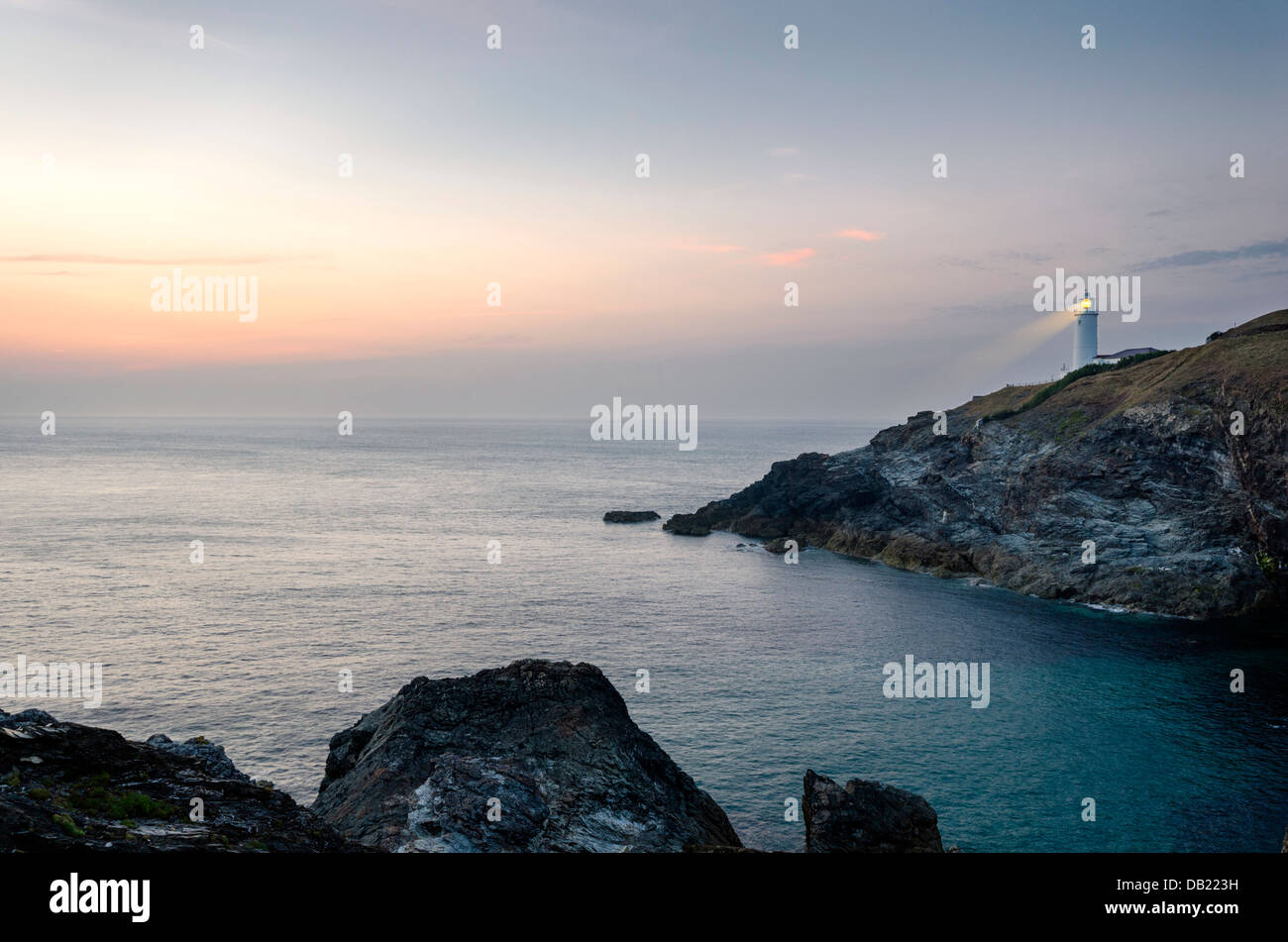 Trevose Head Lighthouse in Cornovaglia Foto Stock