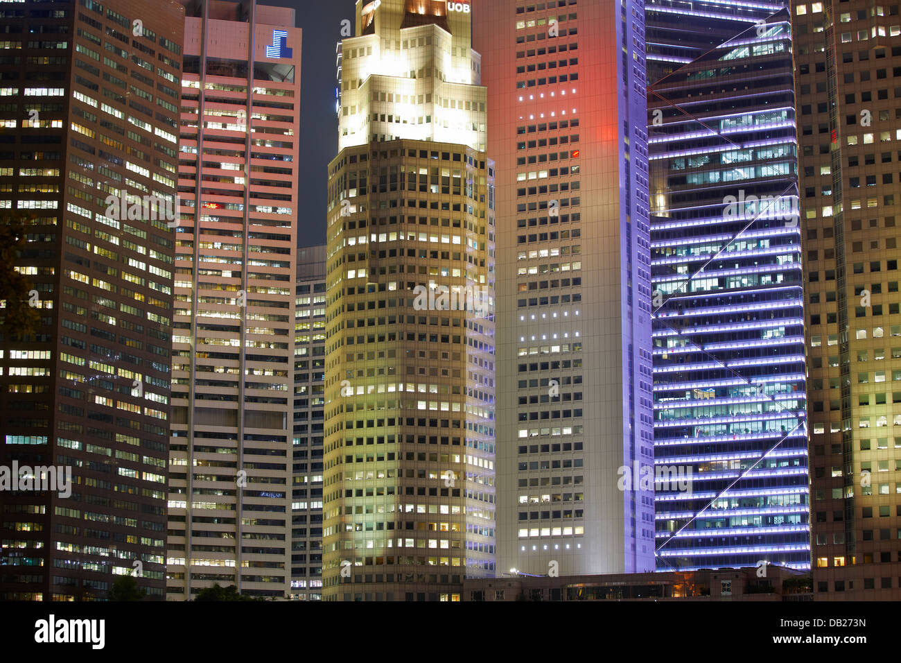 Grattacieli, Singapore. Foto Stock