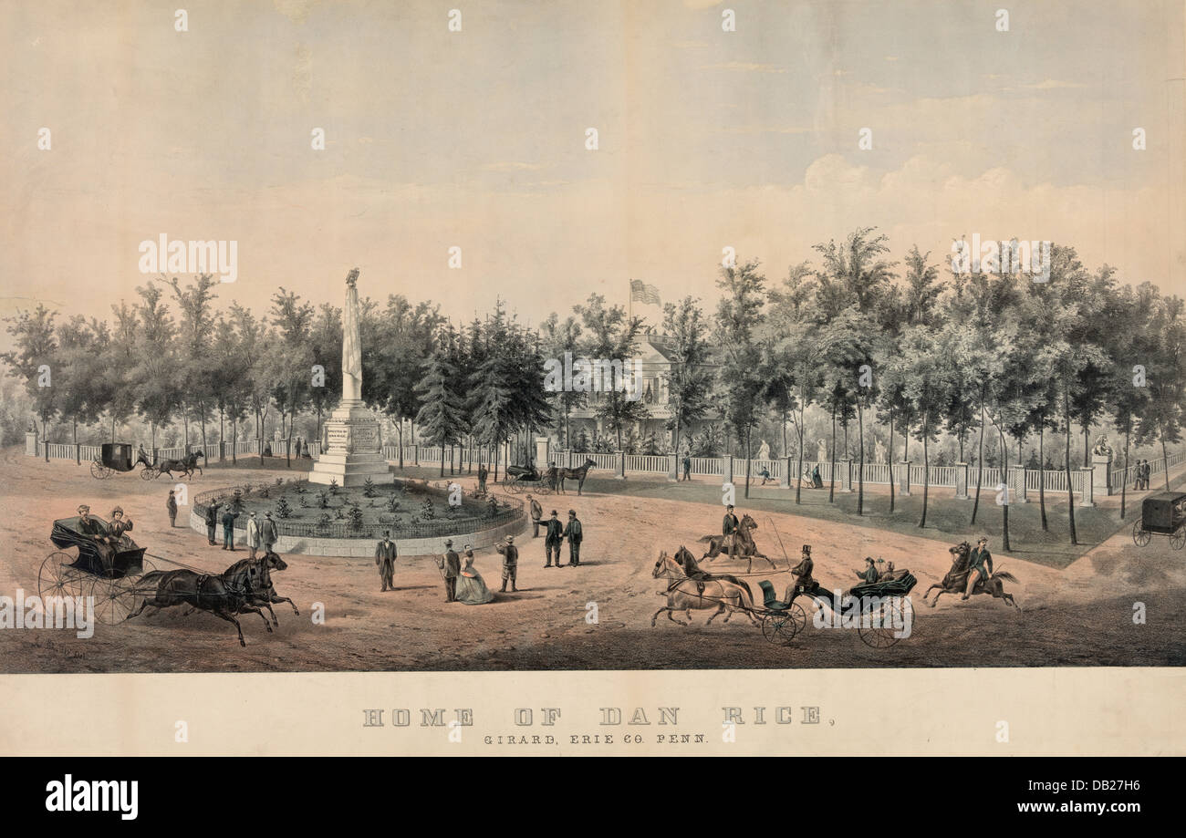 Casa di Dan Rice, Girard, Contea di Erie in Pennsylvania, circa 1850 Foto Stock