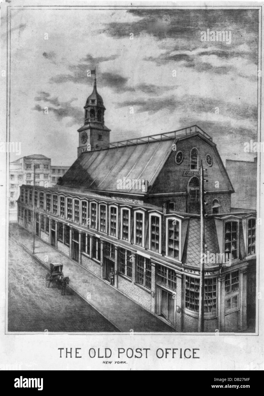 Il vecchio ufficio postale - New York City - circa 1850 Foto Stock