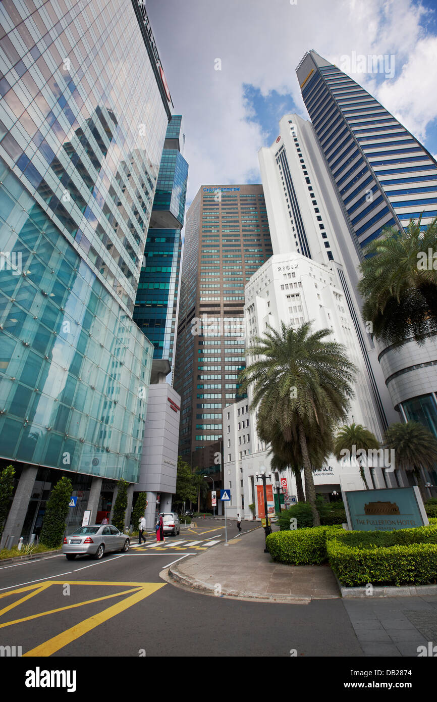 Il quartiere centrale degli affari di Singapore. Foto Stock