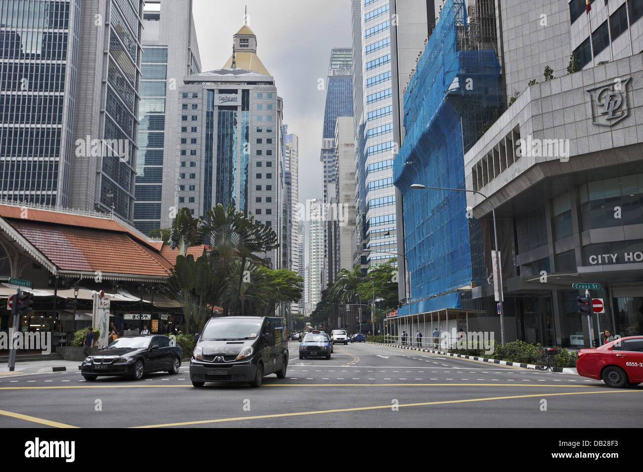 Il quartiere centrale degli affari di Singapore. Foto Stock