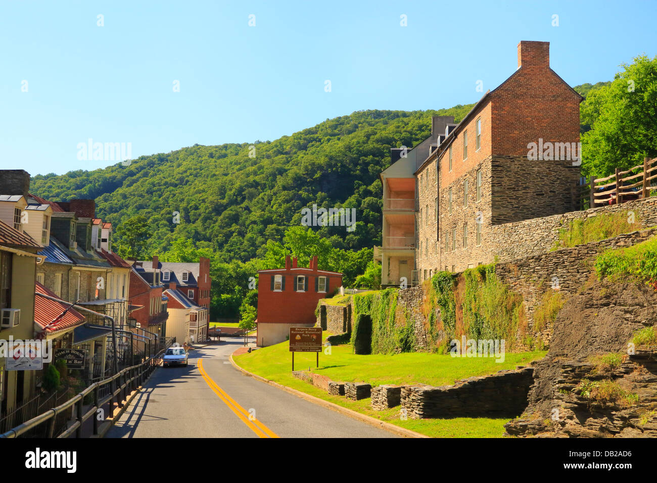High Street, harpers Ferry, West Virginia, USA Foto Stock