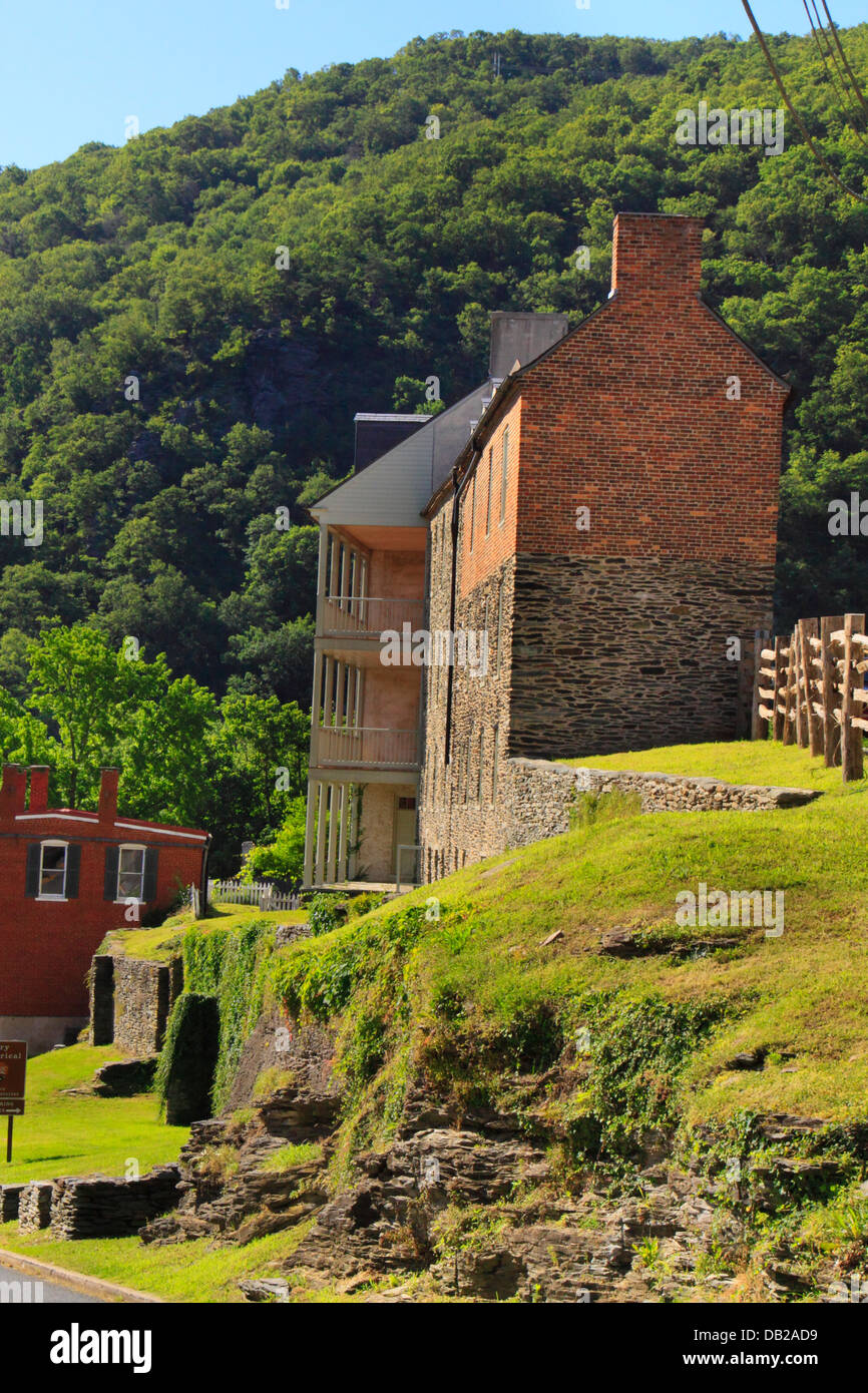 High Street, harpers Ferry, West Virginia, USA Foto Stock