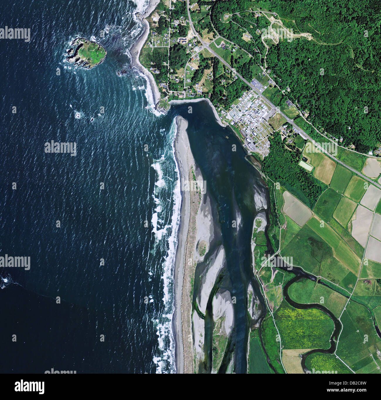 Mappa foto aeree di Smith River, Del Norte County, Californa Foto Stock