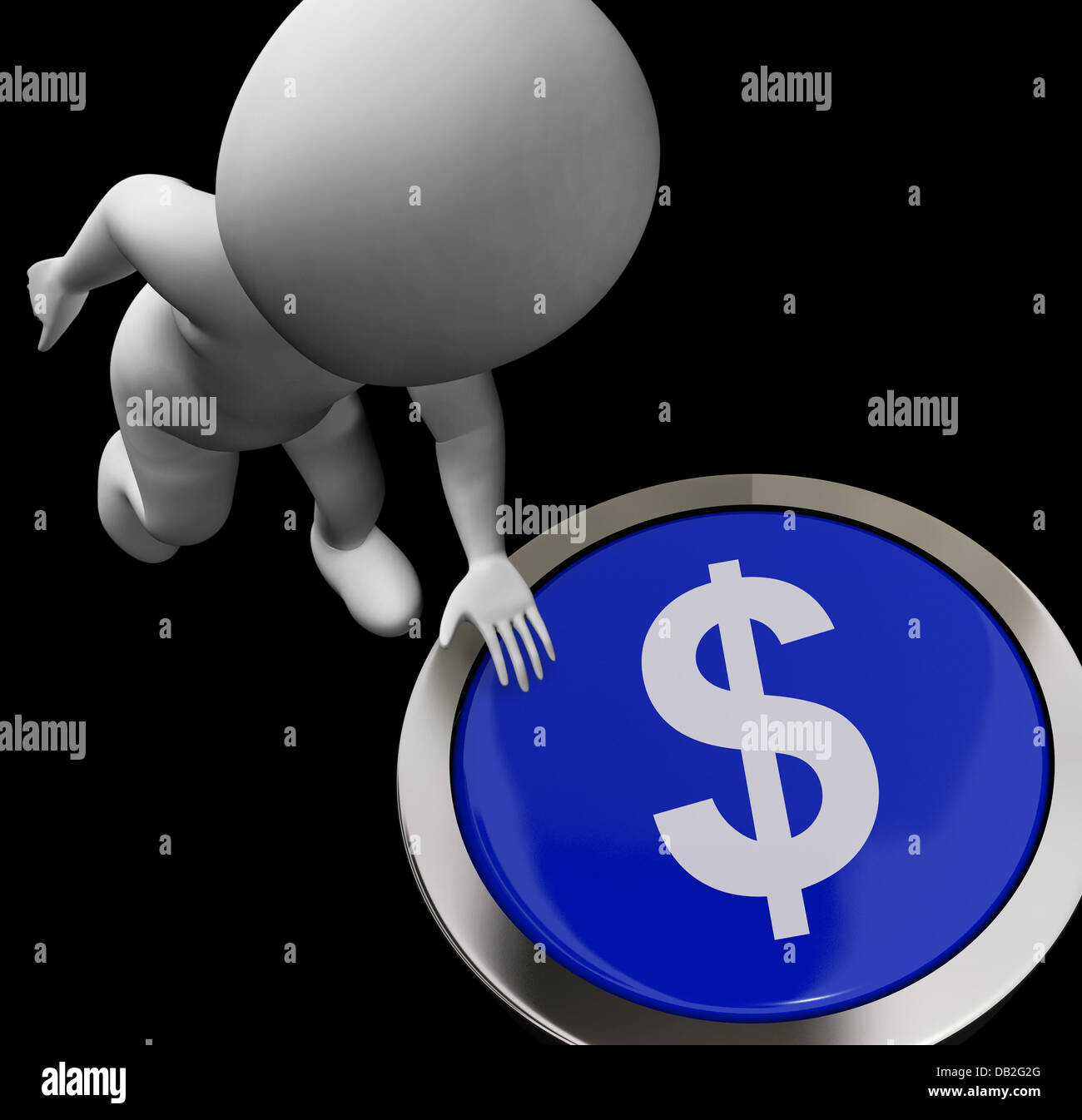 Simbolo del dollaro pulsante mostra il denaro o per gli investimenti Foto Stock