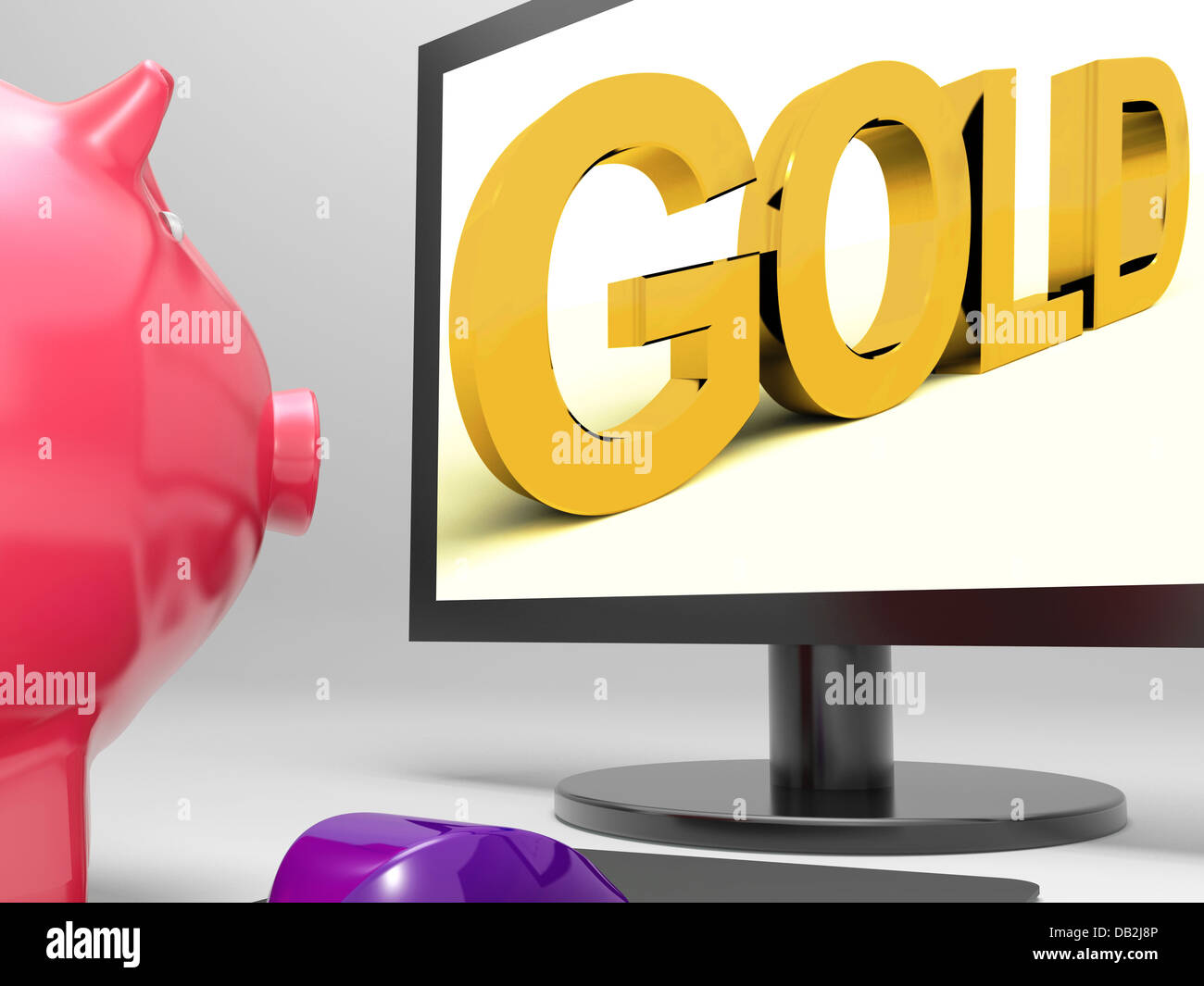 Oro per schermo mostra prezioso investimento finanziario Foto Stock