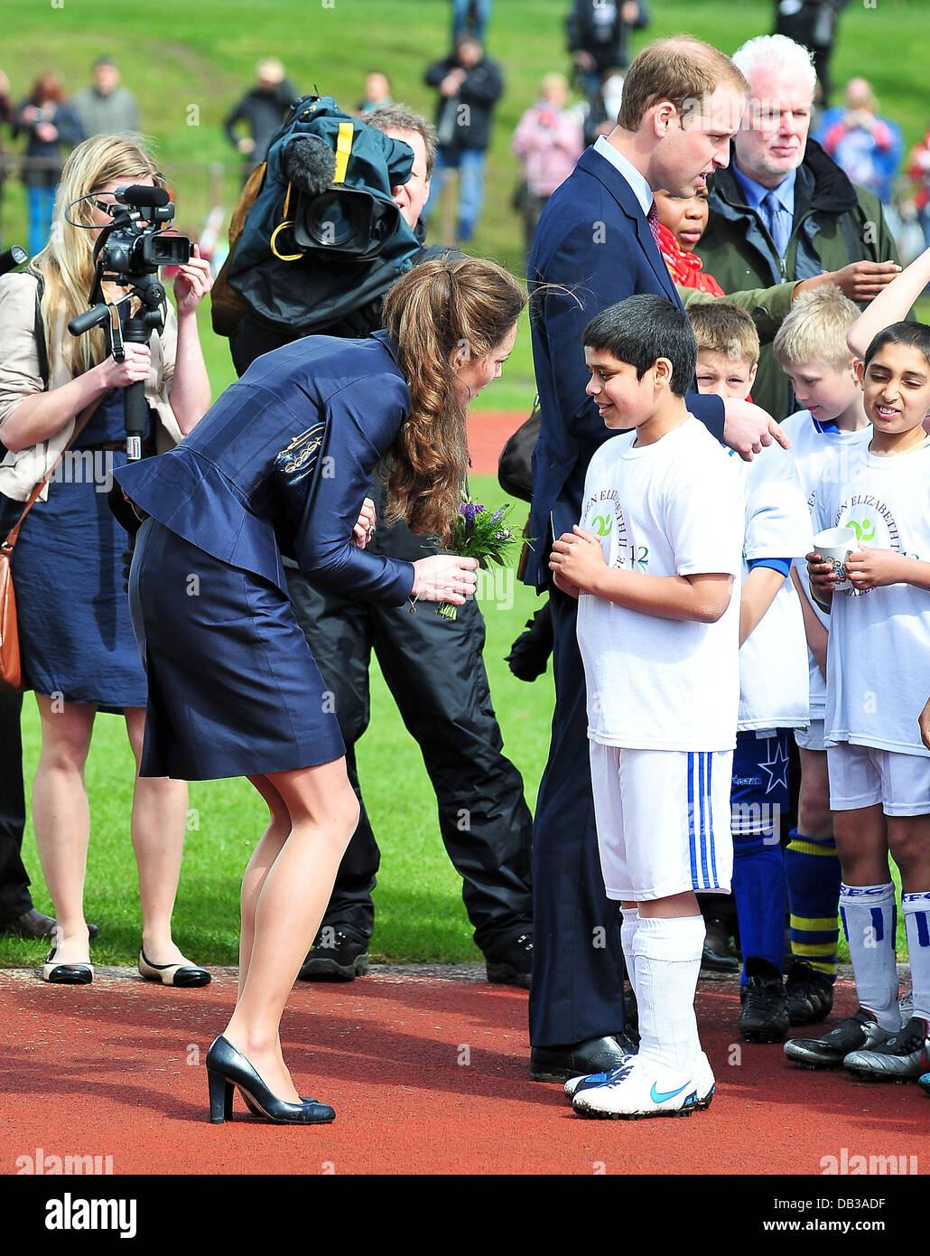 Kate Middleton e il principe William visita Witton Country Park, Lancashire e visualizzare le attività che si svolgono presso il parco a Foto Stock