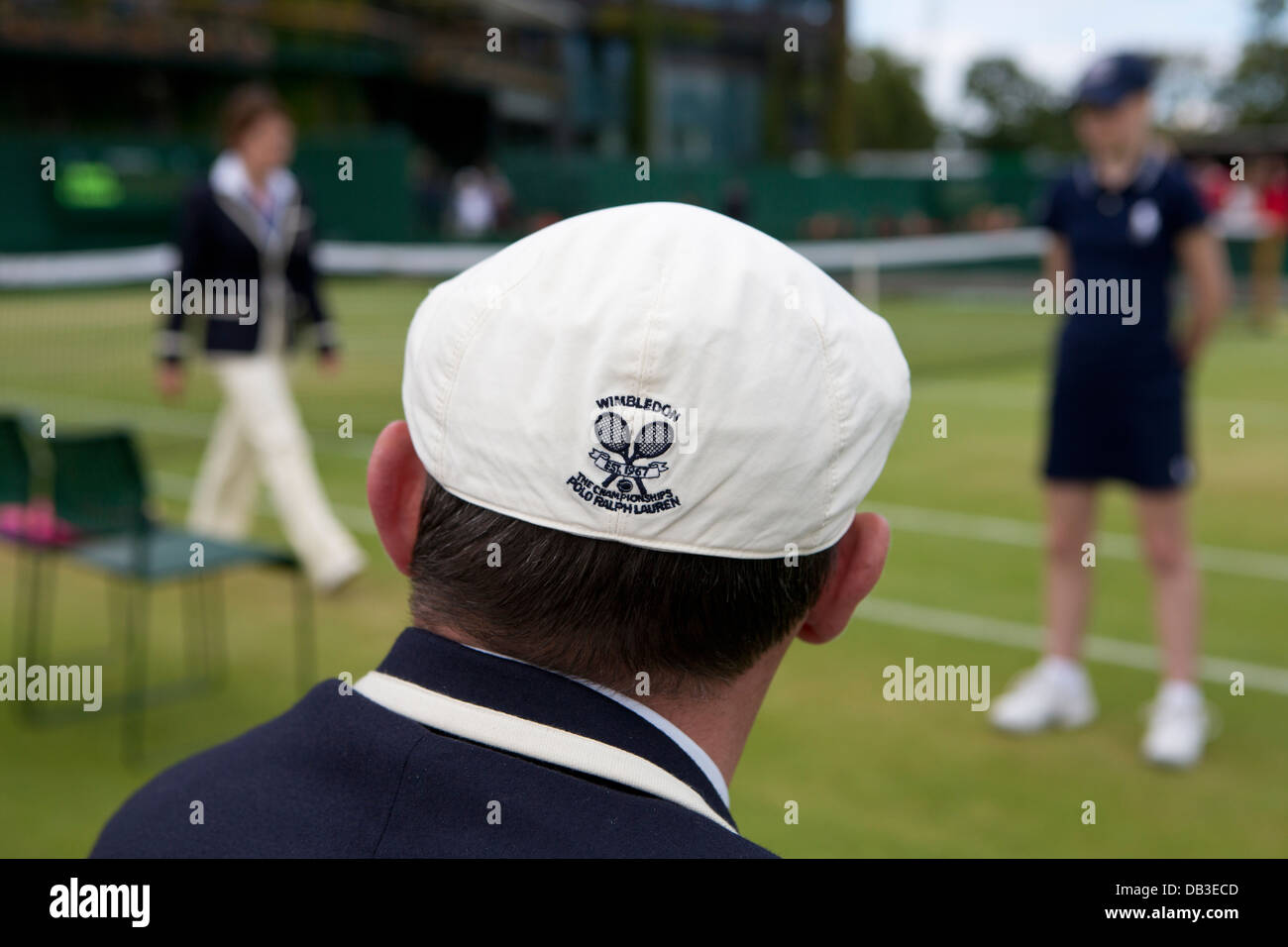 Ralph Lauren logo sui giudici di linea pac i campionati di Wimbledon 2012 Foto Stock