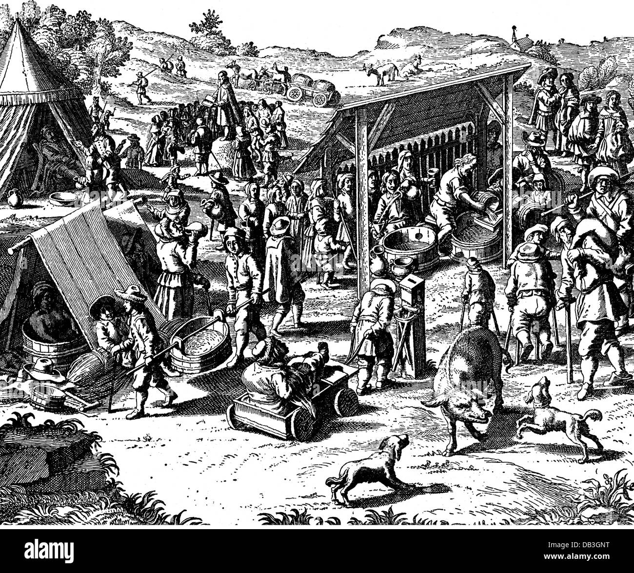 Bagni, spa, terme minerali a Bilfeld, 1666, diritti aggiuntivi-clearences-non disponibili Foto Stock