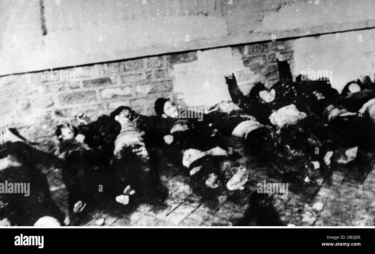 Eventi, seconda guerra mondiale / seconda guerra mondiale, Polonia, occupazione tedesca, detenuti giustiziati, 30.10.1943, diritti aggiuntivi-clearences-non disponibile Foto Stock
