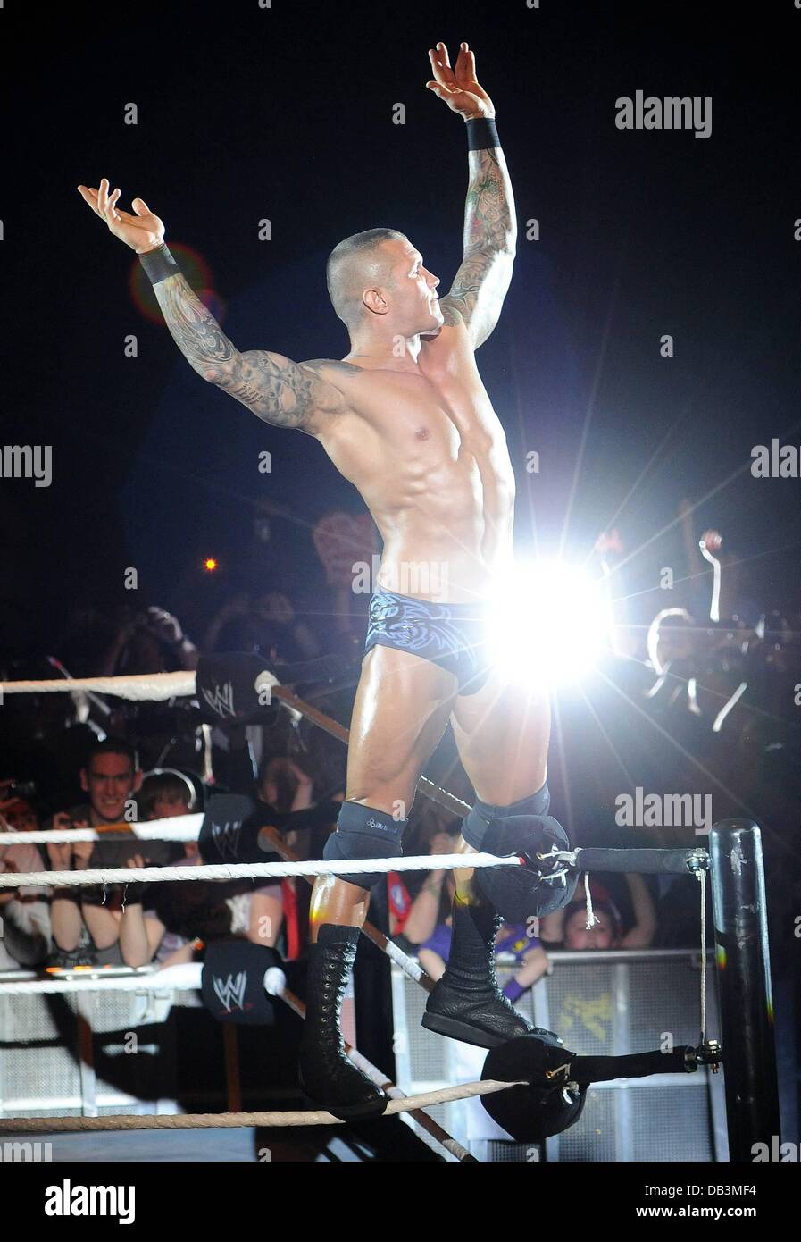 Randy Orton WWE Raw Wrestling Superstars all'Arena O2 Dublin, Irlanda - 15.04.11 Foto Stock