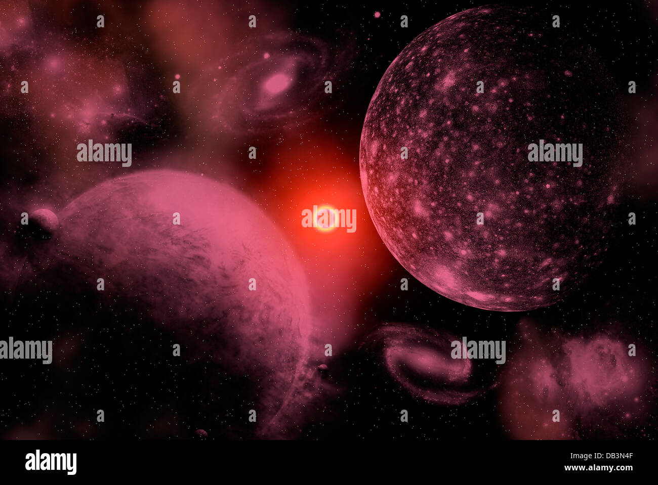 Red Giant star system Foto Stock