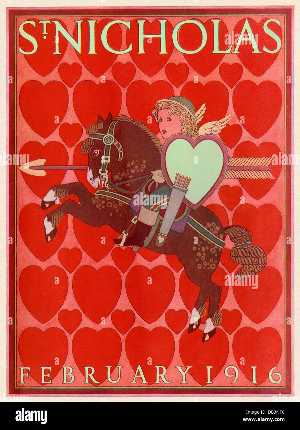 St Nicholas coperchio Magazine, febbraio 1916. Colore illustrazione dei mezzitoni Foto Stock