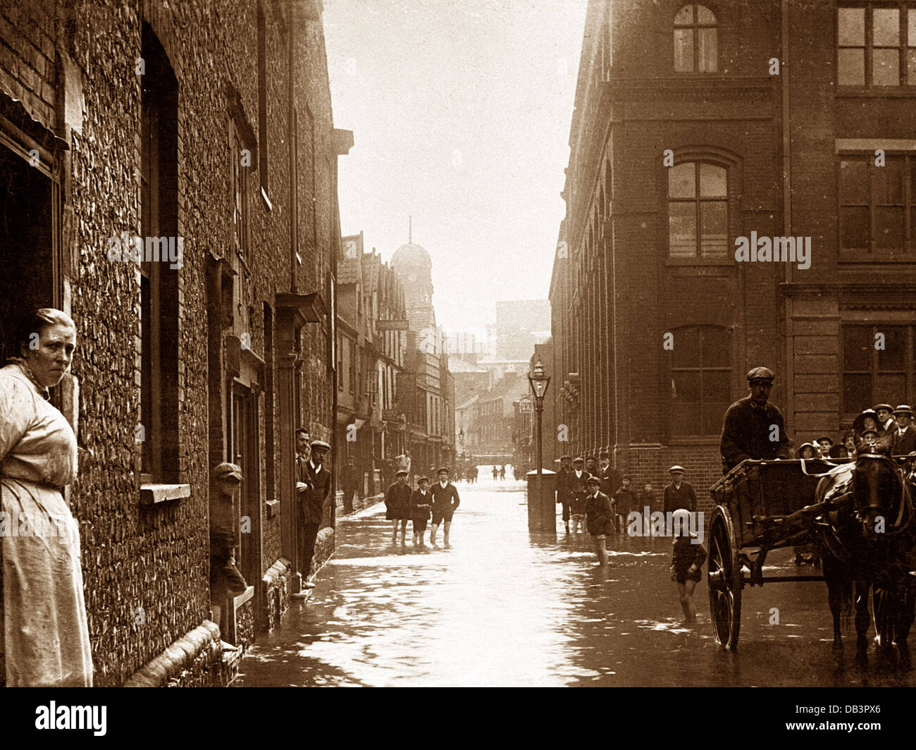 Norwich San George Street Flood 27 Agosto 1912 Foto Stock