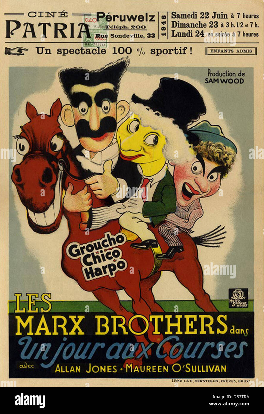 I fratelli Marx un giorno alle gare la MGM, 1937. Diretto da Sam Wood. POSTER DEL FILMATO Foto Stock