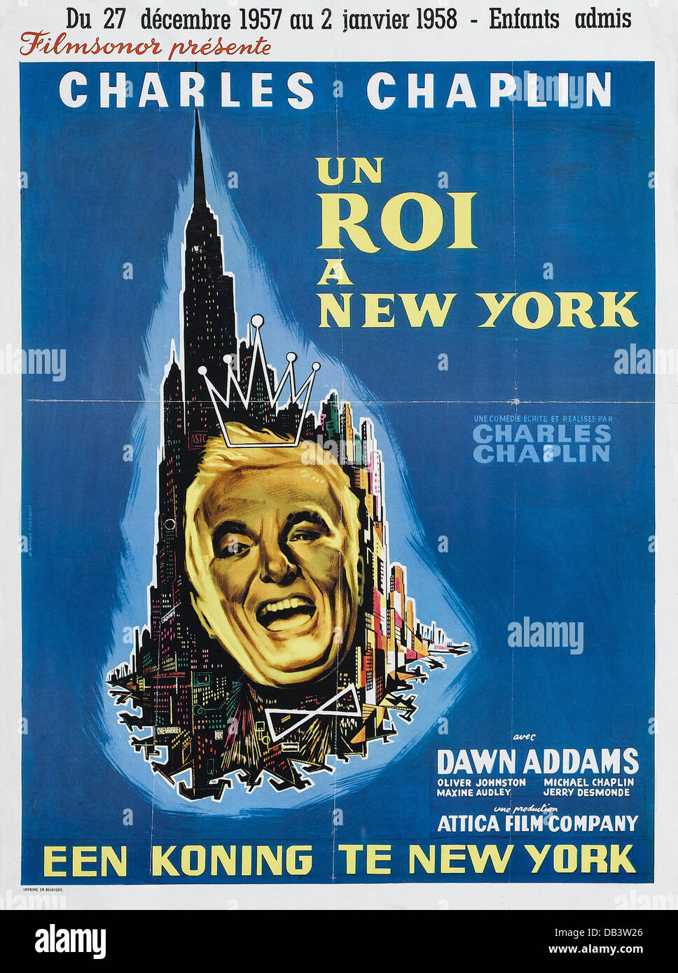 Charlie Chaplin UN RE A NEW YORK Archway, 1957. Diretto da Charlie Chaplin. POSTER DEL FILMATO Foto Stock