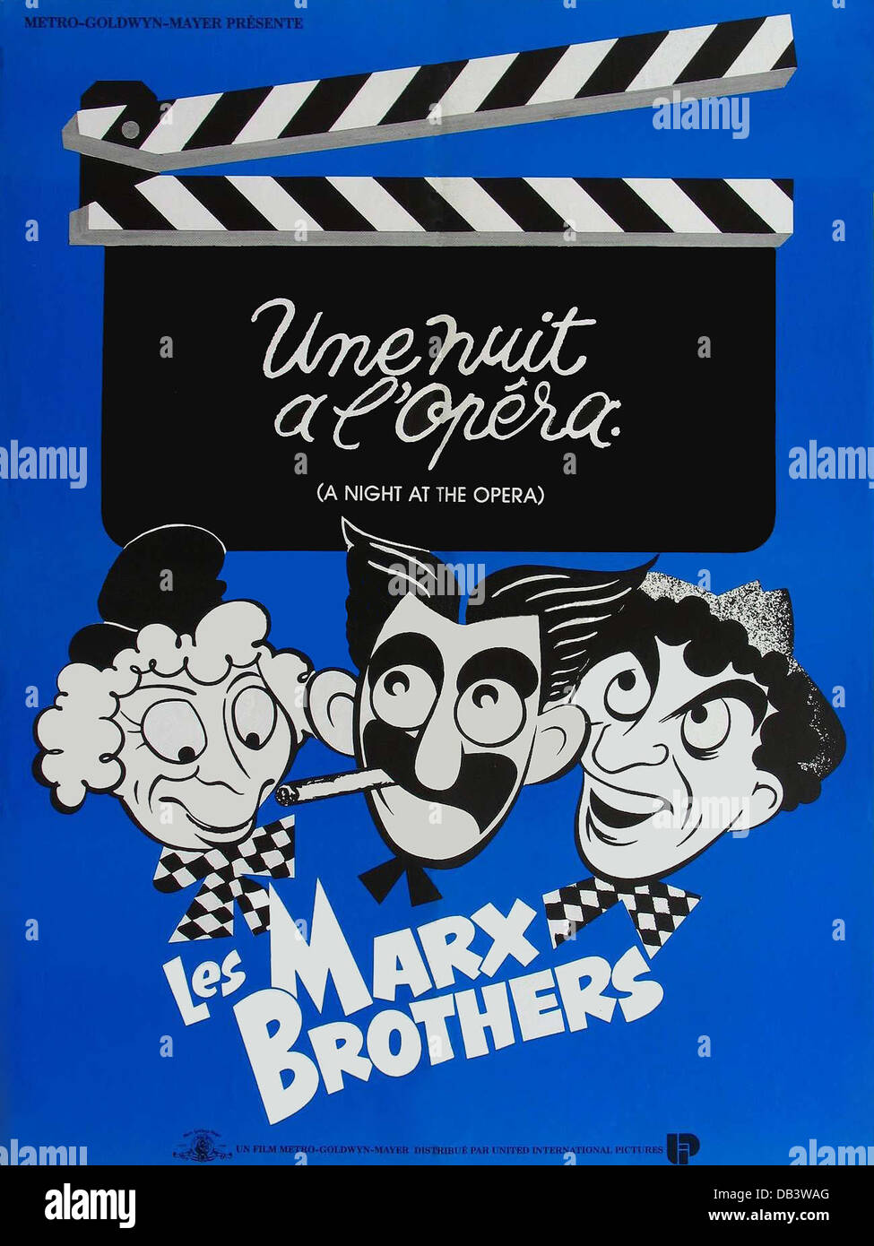 Una notte all'OPERA - I fratelli Marx francese poster del filmato Foto Stock