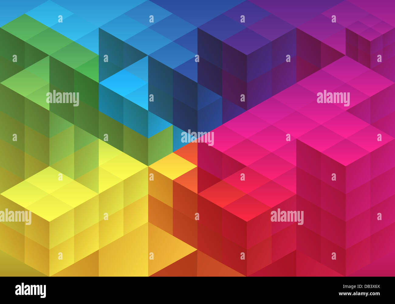 Abstract design a cubo, poligono geometrico pattern, sfondo vettoriale Foto Stock