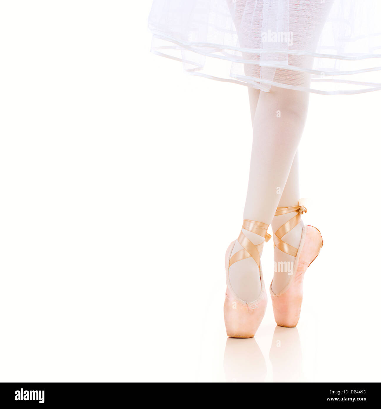 Ballerina gambe closeup. Scarpe da ballo. Pointe Foto Stock