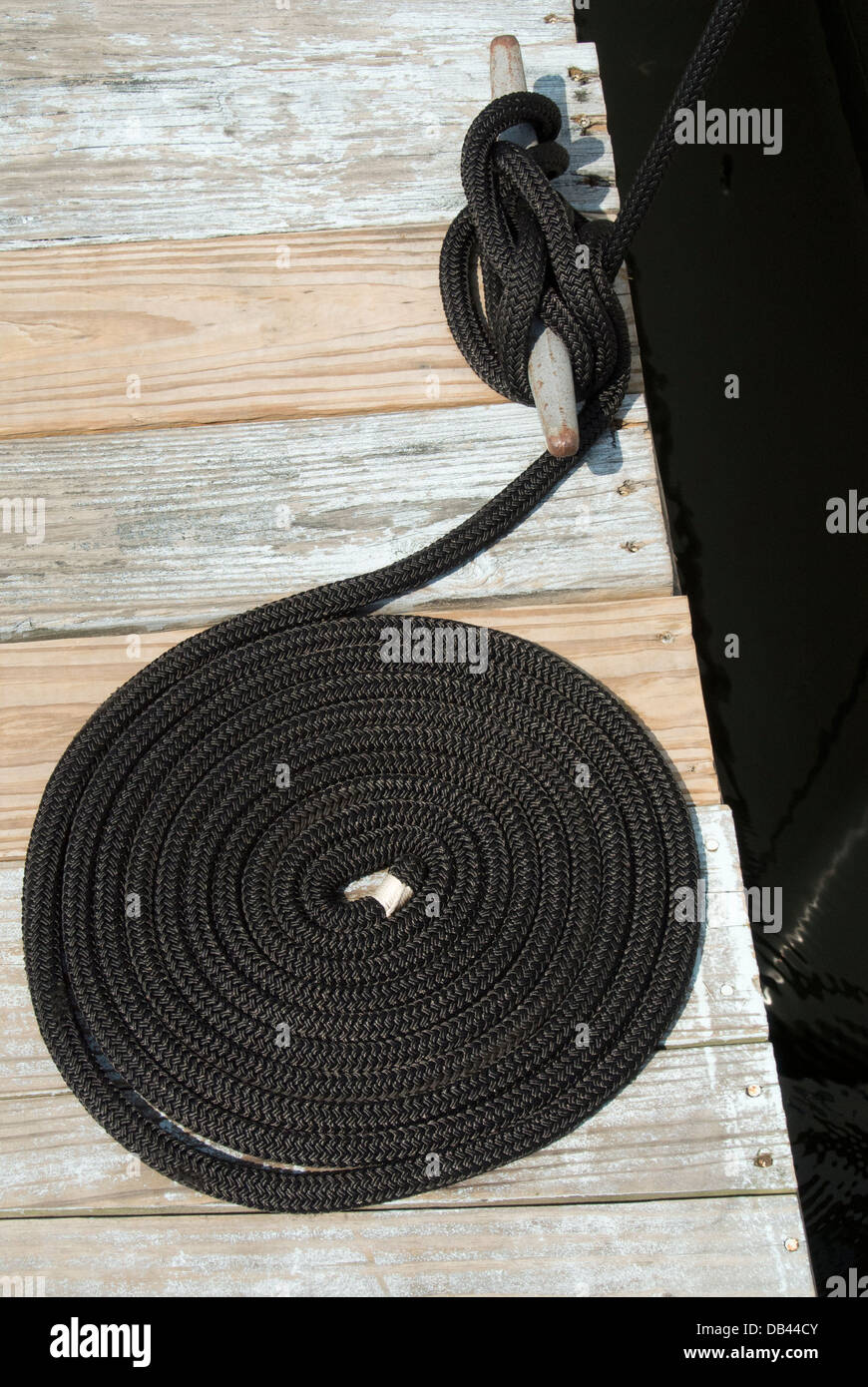 Spiralato linea di ormeggio. Foto Stock