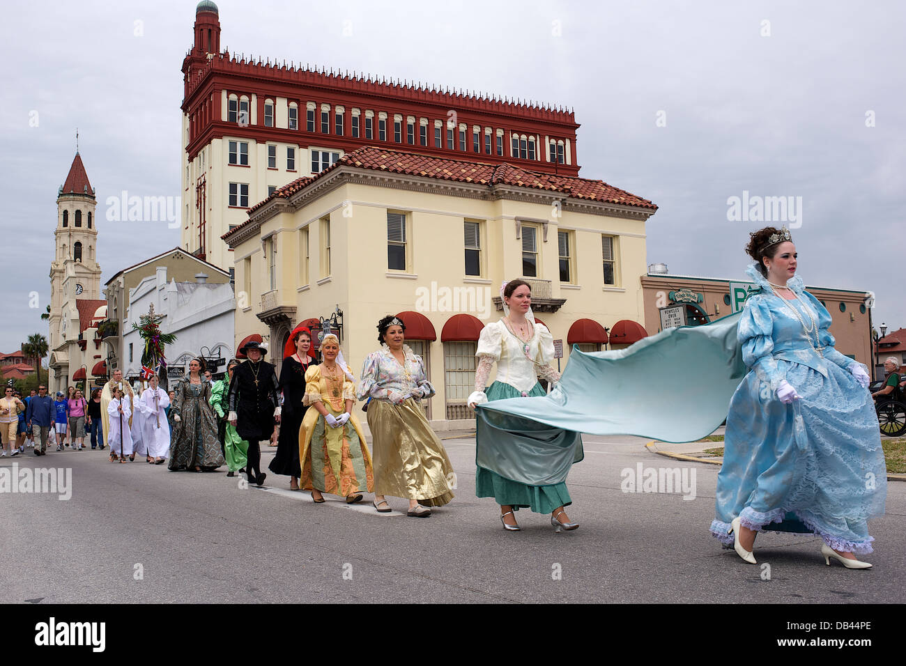 La Domenica delle Palme processione. Sant'Agostino, Florida, Stati Uniti d'America. Foto Stock