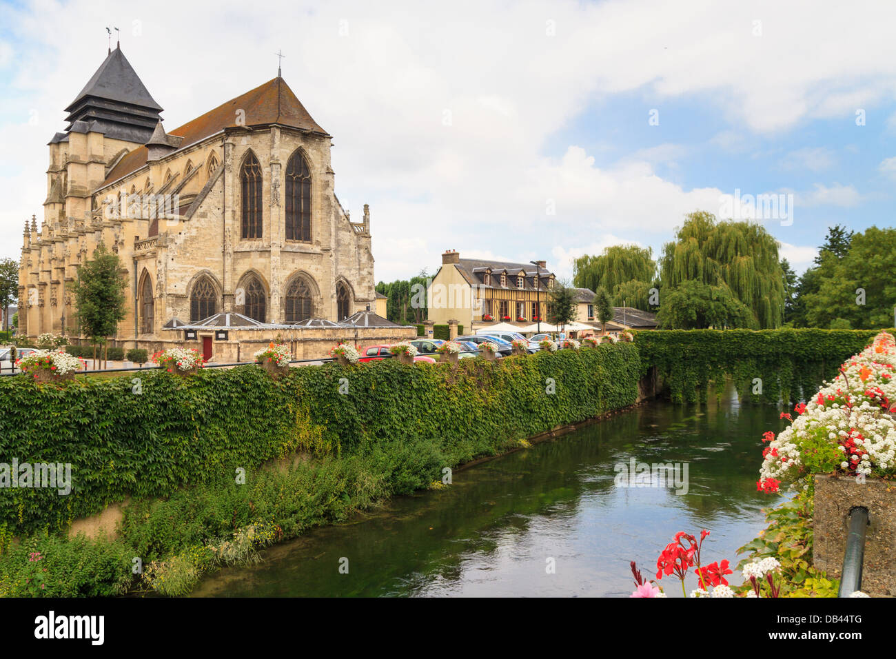 Formaggio famoso villaggio di Pont-l'Évêque, Normandia, Francia Foto Stock