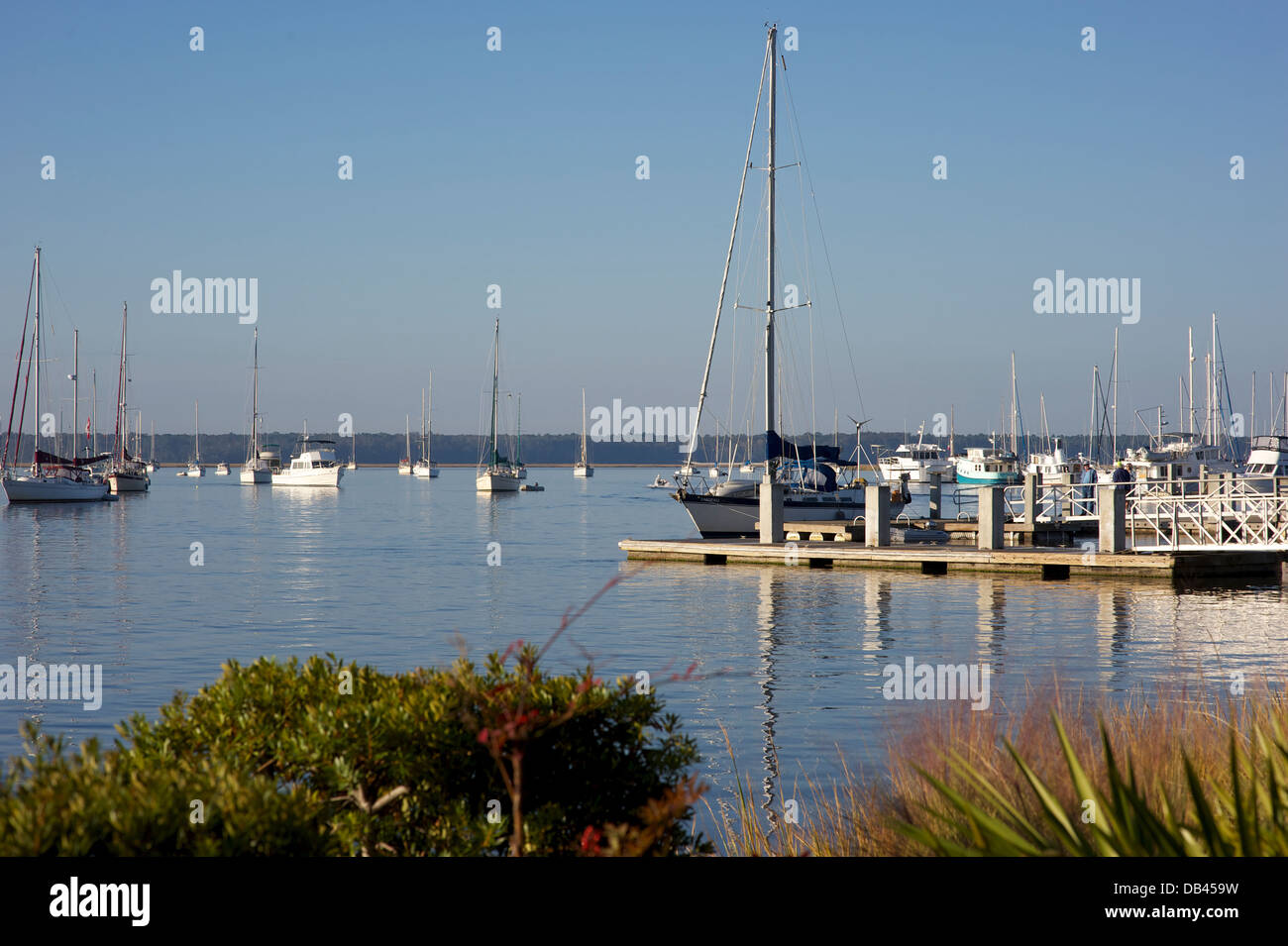 Waterfront. San Marys, Georgia, Stati Uniti d'America. Foto Stock