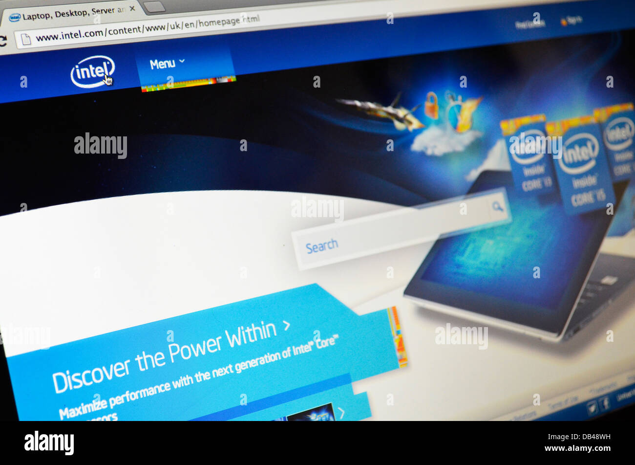 Computer Intel sito web Foto Stock