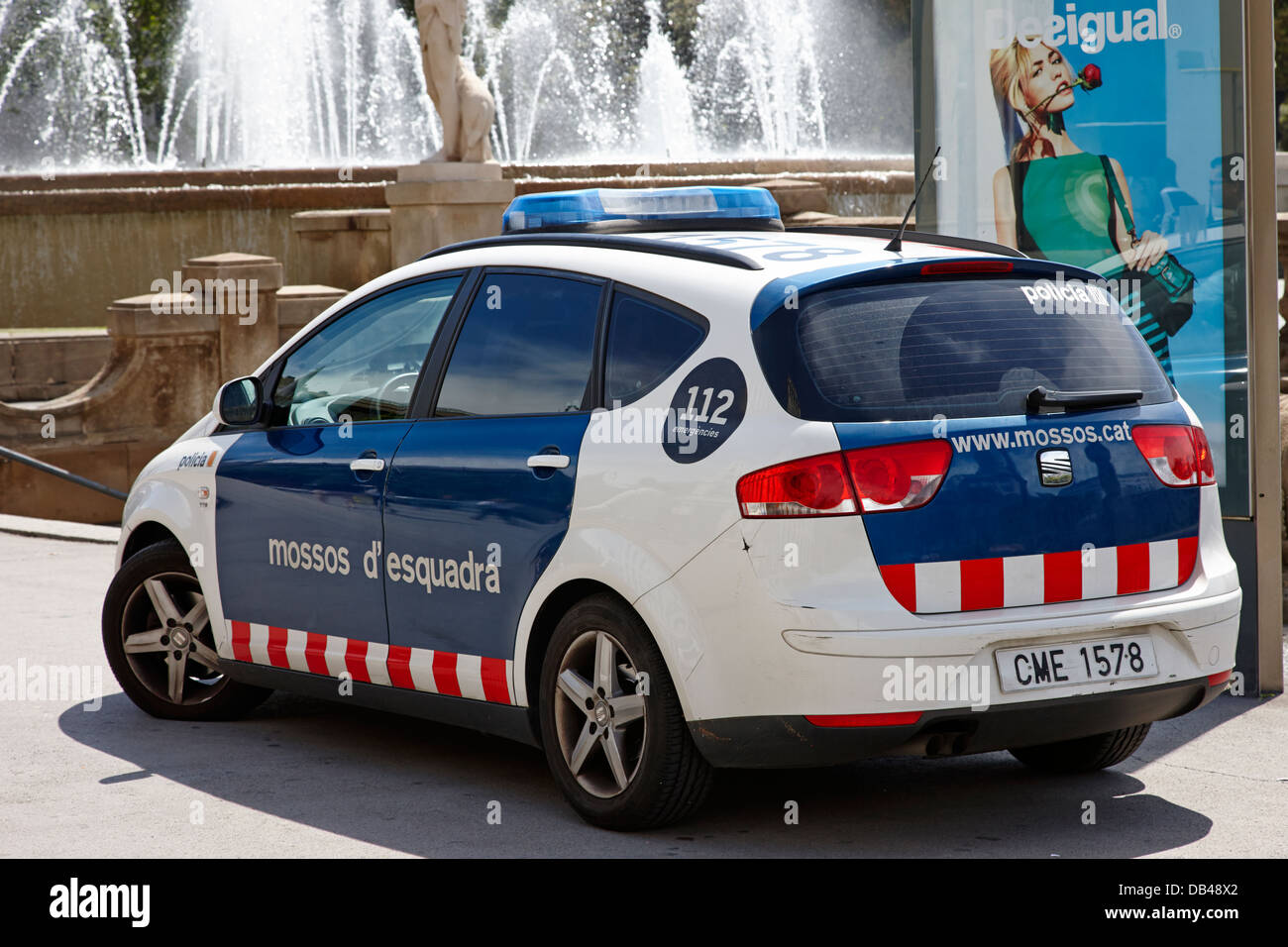 Mossos d'esquadra catalano pattuglia di polizia Barcellona Catalonia Spagna Foto Stock