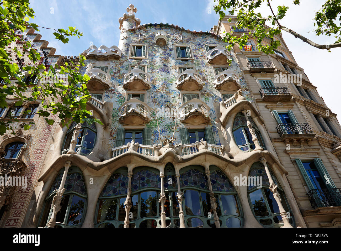 Casa Batllo modernisme edificio di stile a Barcellona Catalonia Spagna Foto Stock