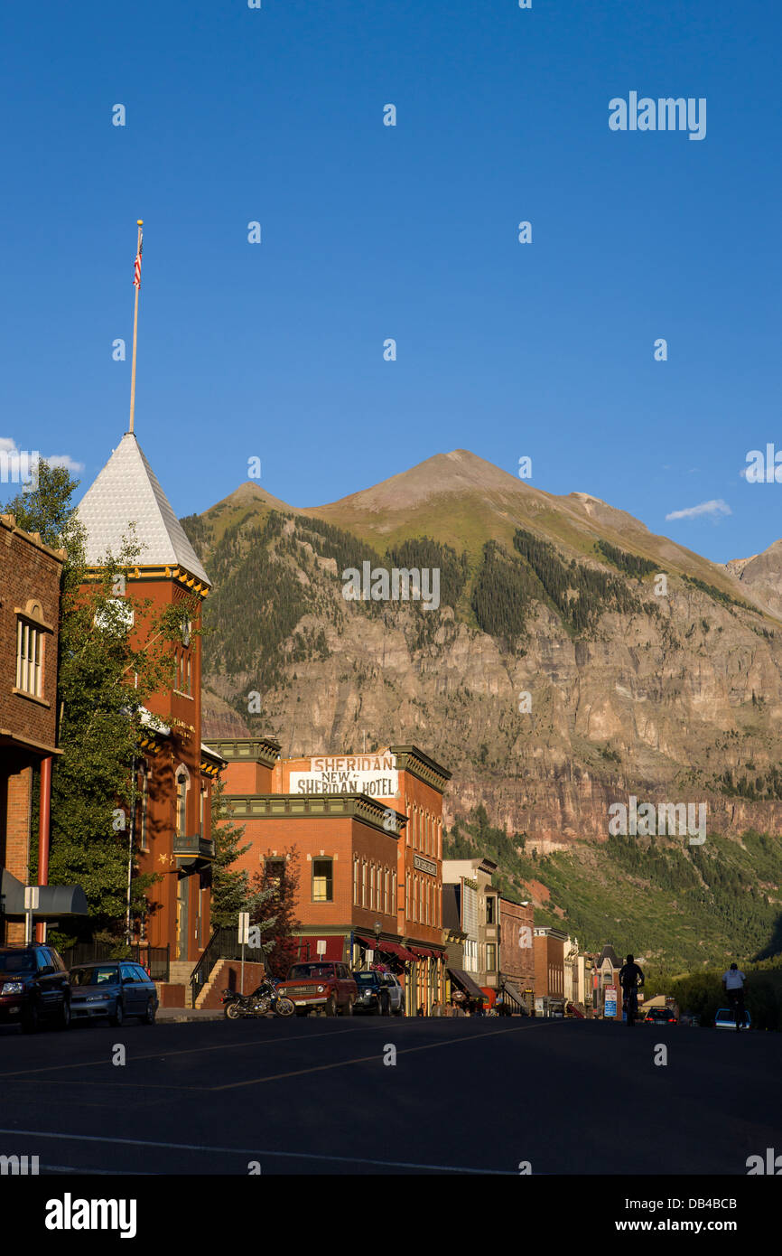 Telluride Main St, Colorado. Foto Stock