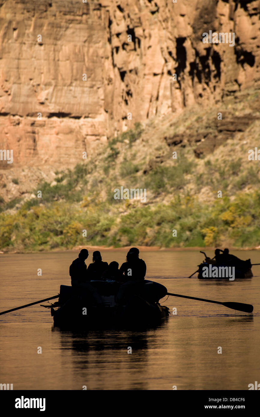 Rafting lungo il Grand Canyon, Arizona. Foto Stock