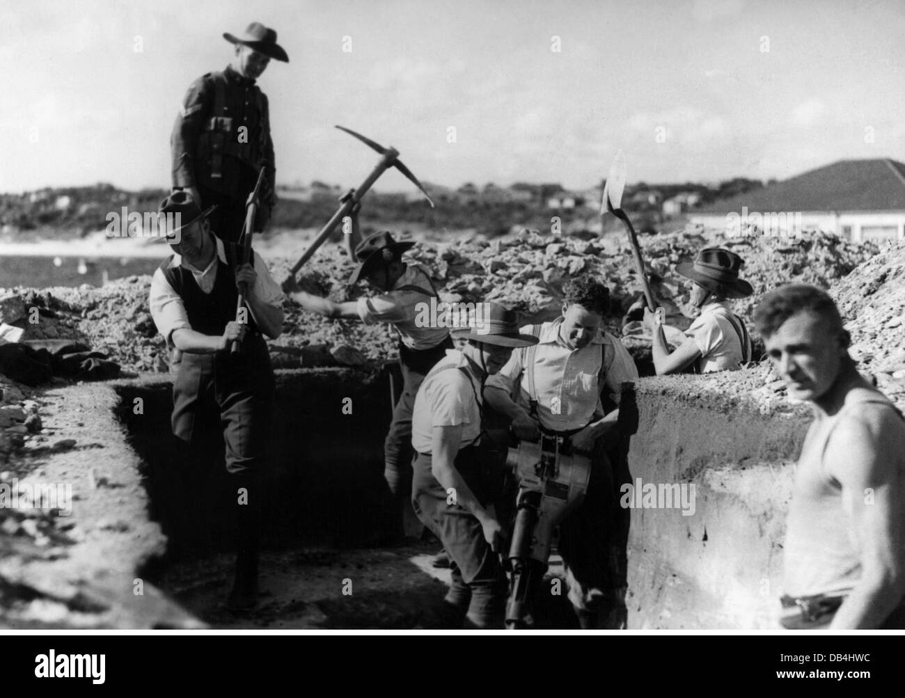 Militare, Australia, reclute durante la formazione militare di base, circa 1940, Additional-Rights-Clearences-non disponibile Foto Stock
