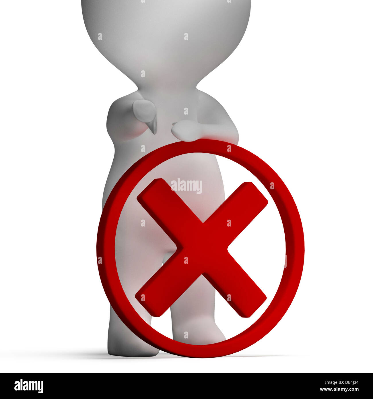 Croce nella casella di controllo Mostra non riuscita o negato Foto Stock