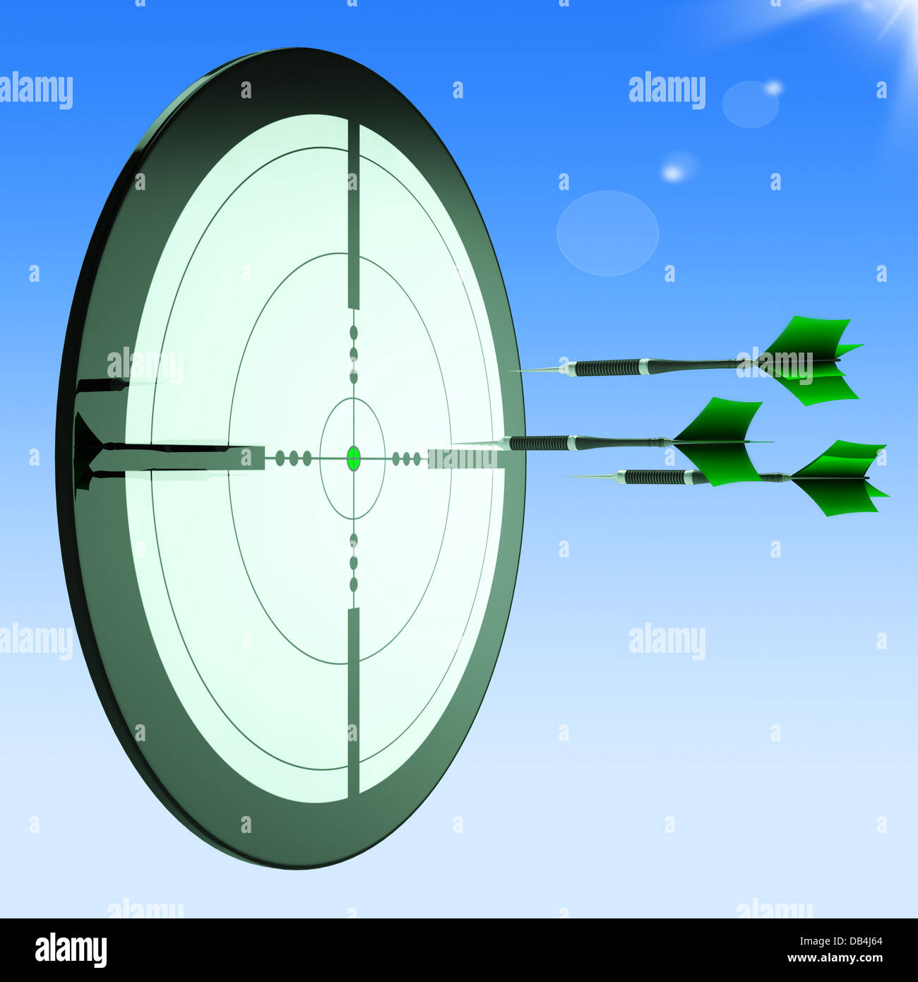 Frecce Target di puntamento mostra prestazioni perfette Foto Stock
