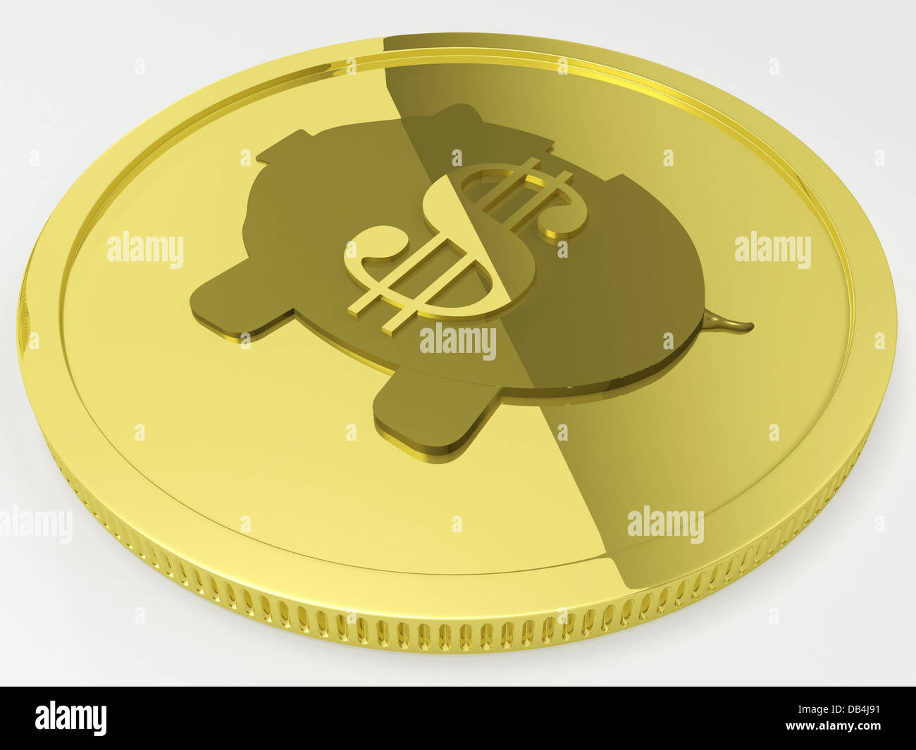 Dollar Piggy Coin che mostra moneta americana Foto Stock