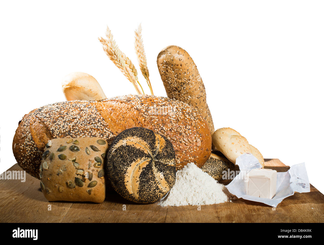 Pane bianco isolato Foto Stock