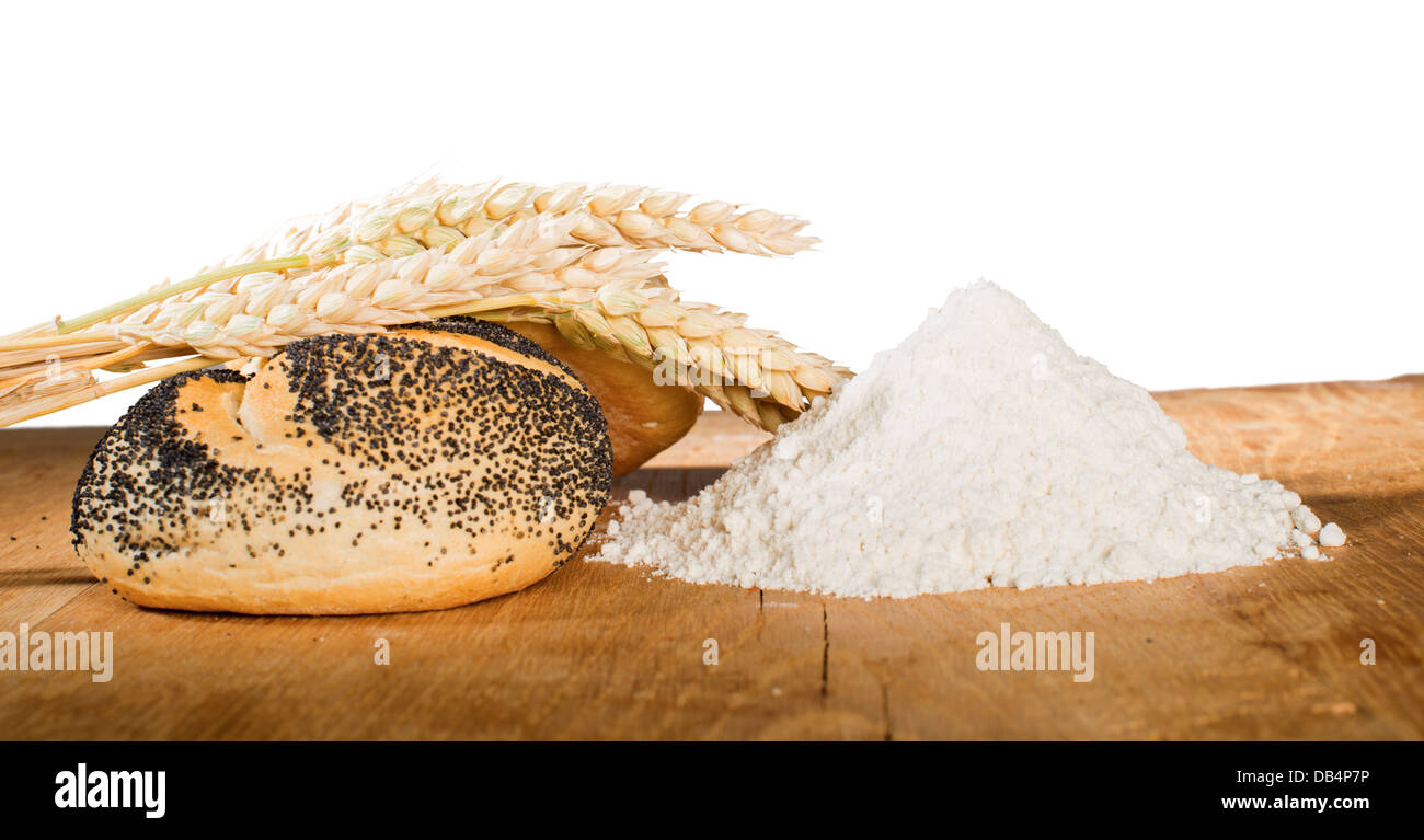 Pane bianco isolato Foto Stock