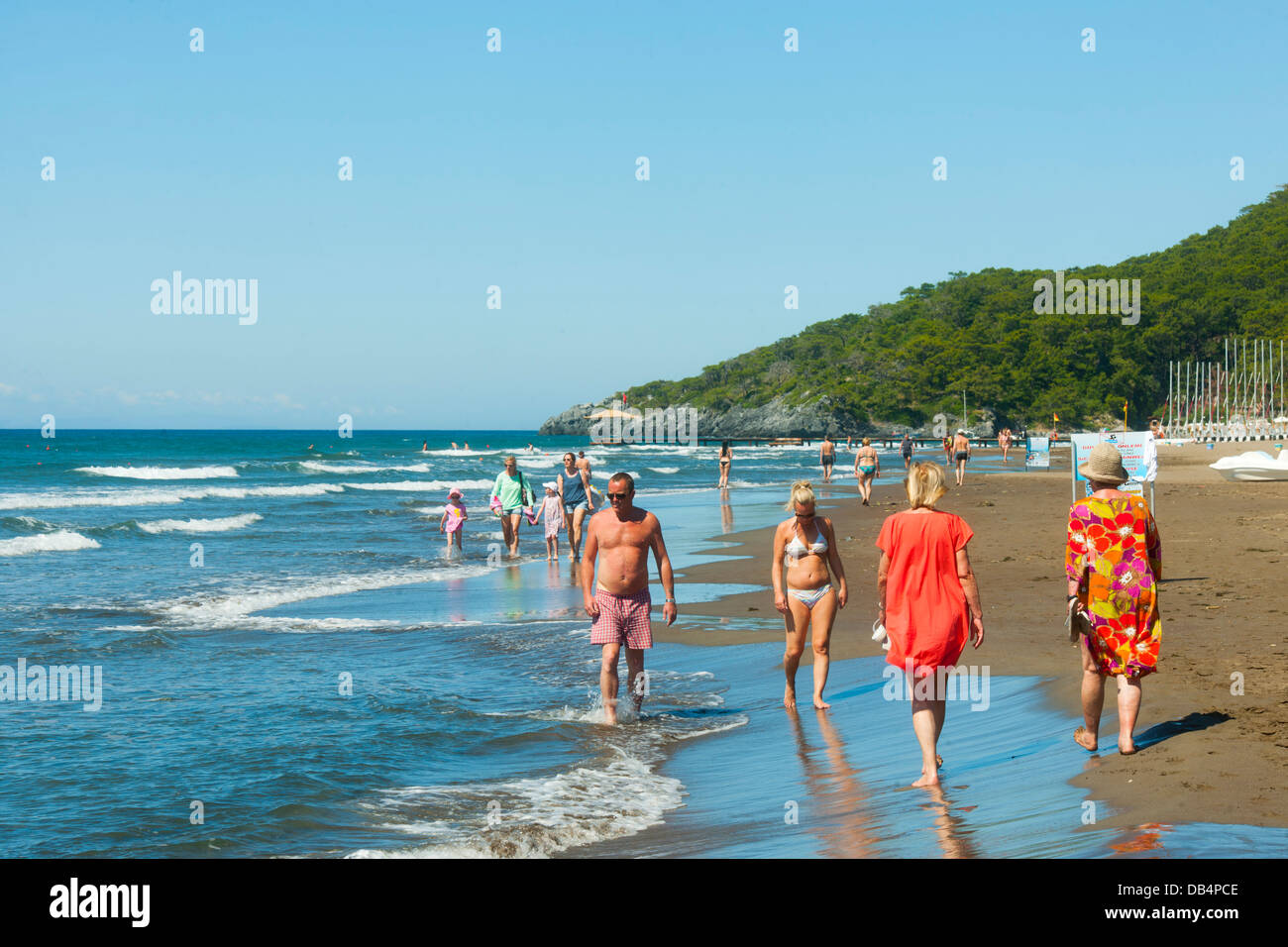 Türkei, Provinz Mugla, Sarigerme, passeggiate sulla spiaggia Foto Stock