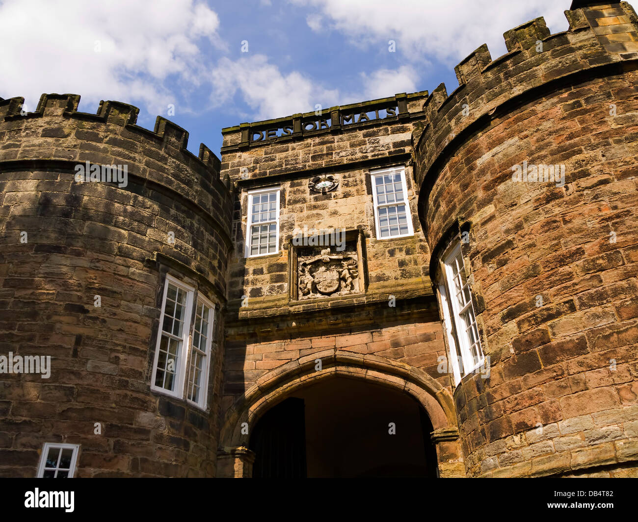 Skipton Castle nel Nord Yorkshire città mercato di Skipton Foto Stock