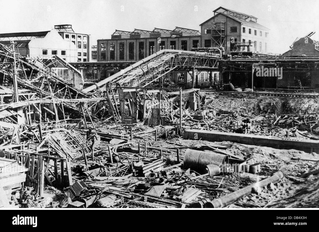 Disastri, esplosioni, BASF, esplosione di nitrato di ammonio, Oppau, 21.9.1921, diritti aggiuntivi-clearences-non disponibili Foto Stock